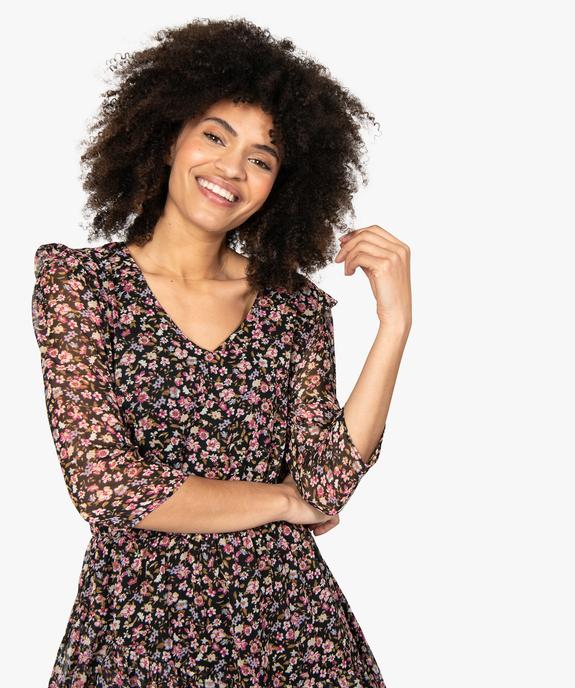 Robe femme imprimée avec volant dans le bas vue2 - GEMO(FEMME PAP) - GEMO