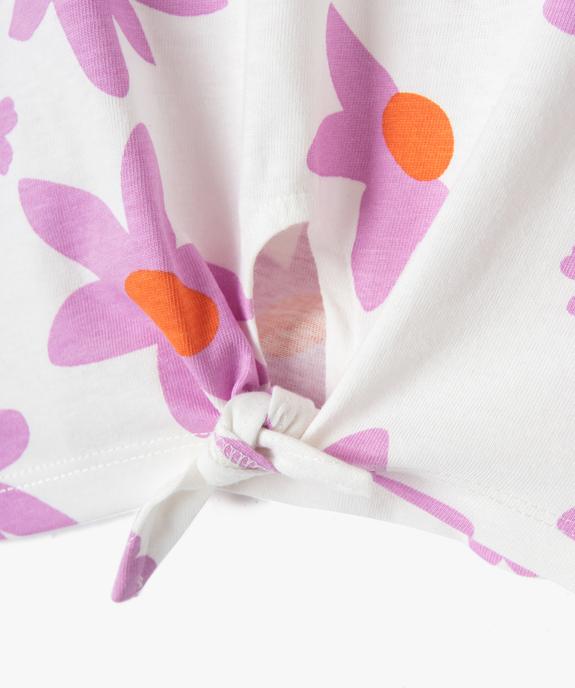 Tee-shirt fille à manches courtes, base nouée et imprimé vue2 - GEMO (ENFANT) - GEMO