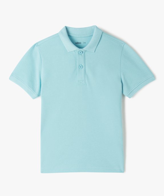 Polo à manches courtes uni en maille piquée garçon vue1 - GEMO (ENFANT) - GEMO