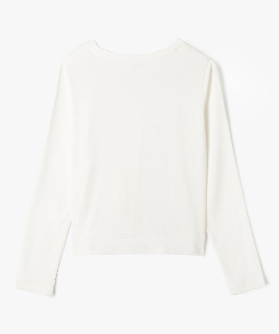 Tee-shirt manches longues effet noué fille vue3 - GEMO 4G FILLE - GEMO