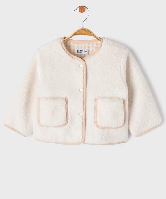 Veste en sherpa bébé fille vue2 - GEMO(BEBE DEBT) - GEMO