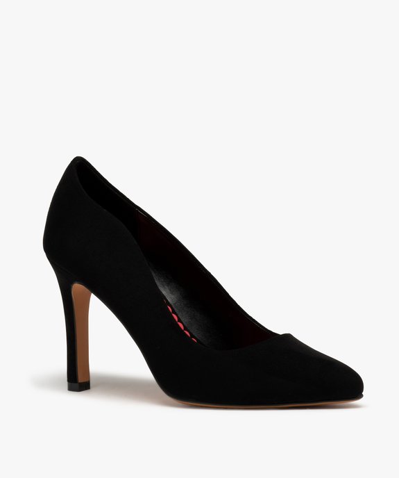 Escarpins femme à talon aiguille et dessus suédine unie vue2 - GEMO(URBAIN) - GEMO