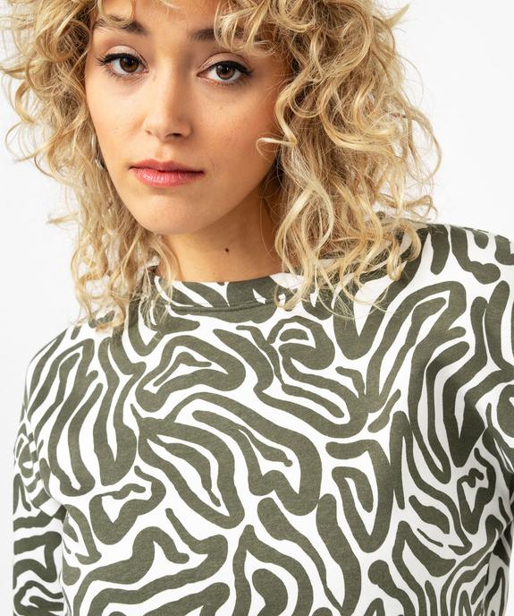 Sweat imprimé à col rond femme vue2 - GEMO 4G FEMME - GEMO