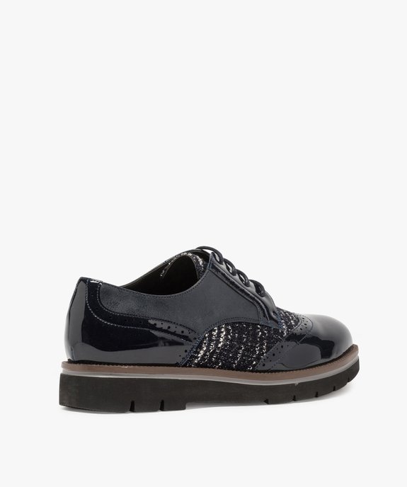 Derbies femme vernis et pailletés vue4 - GEMO (CASUAL) - GEMO