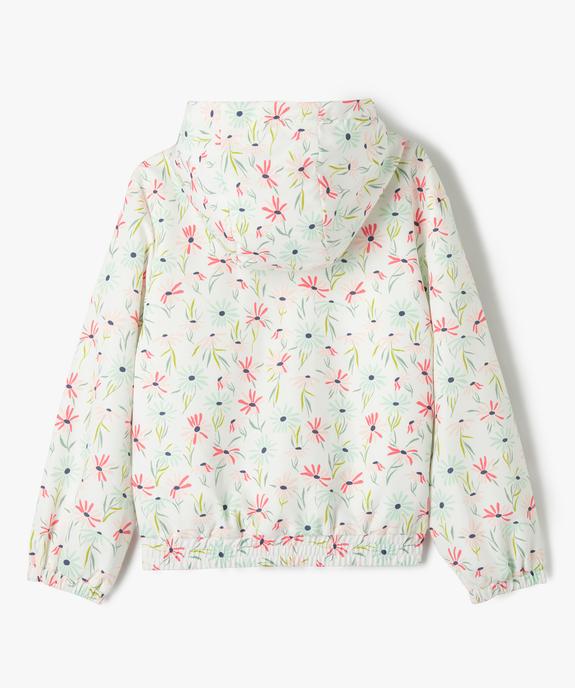 Blouson déperlant à capuche à motifs fleuris fille vue4 - GEMO (ENFANT) - GEMO
