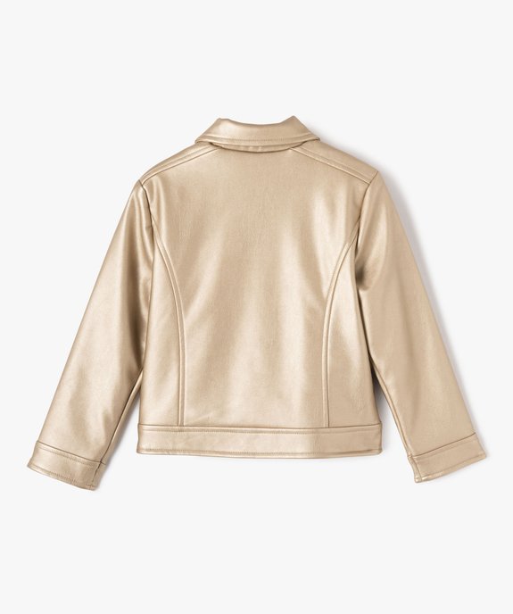 Blouson biker en cuir imitation fille vue7 - GEMO (ENFANT) - GEMO