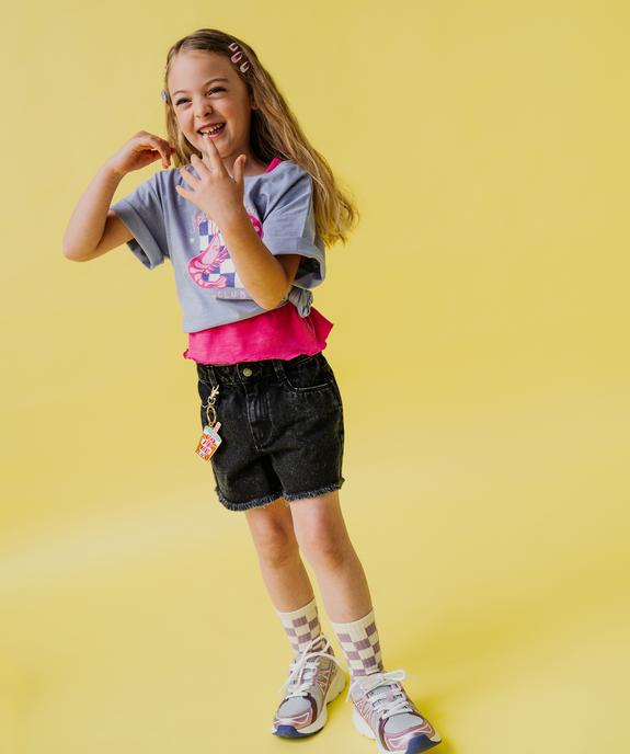 Débardeur en jersey de coton flammé finition roulottée fille vue6 - GEMO 4G FILLE - GEMO