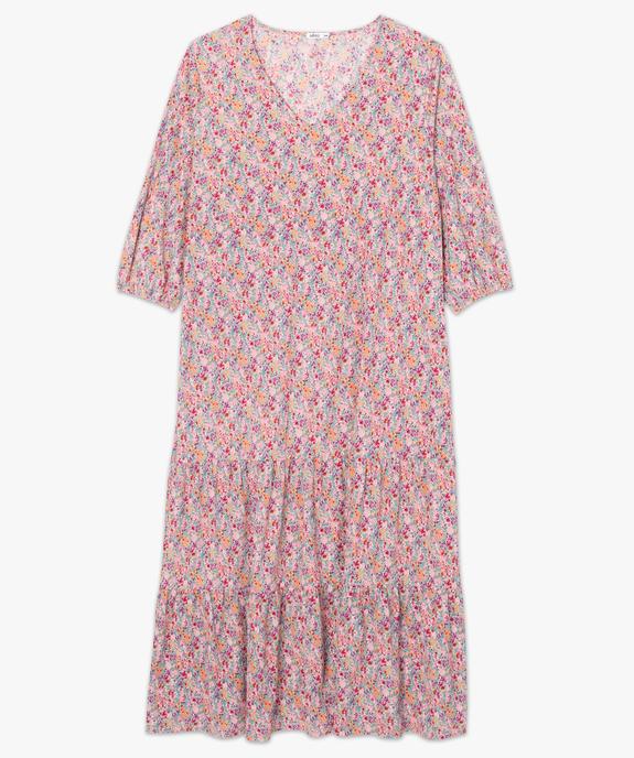 Robe femme grande taille longue imprimée à manches 3/4 vue4 - GEMO (G TAILLE) - GEMO