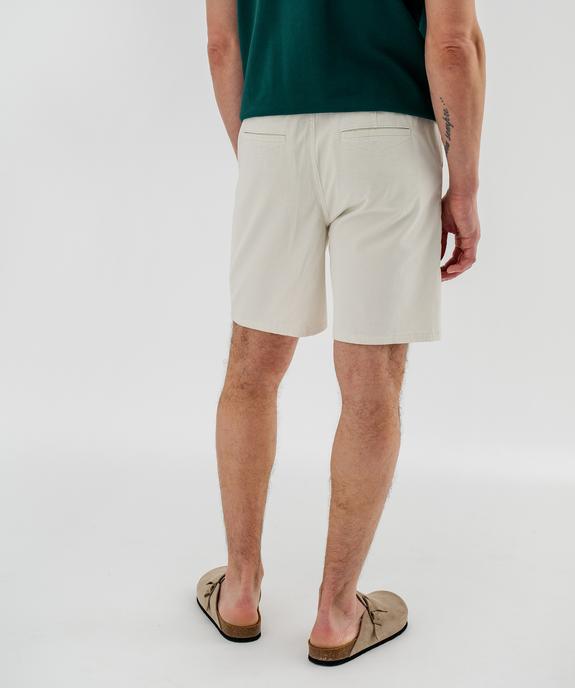 Bermuda chino en coton stretch à taille élastique homme vue1 - GEMO 4G HOMME - GEMO