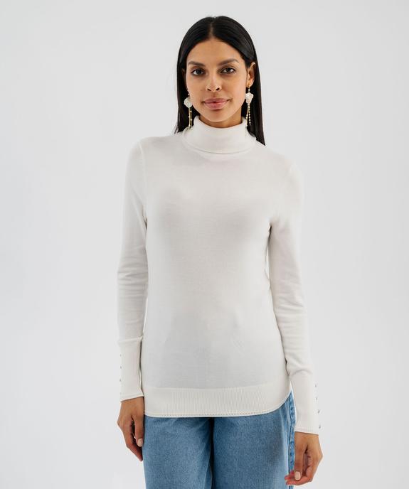 Pull col roulé en maille fine femme vue4 - GEMO 4G FEMME - GEMO