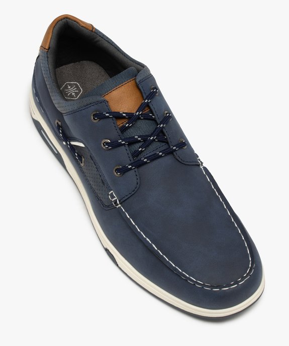 Chaussures bateau homme confort à lacets bicolores vue5 - GEMO (CONFORT) - GEMO