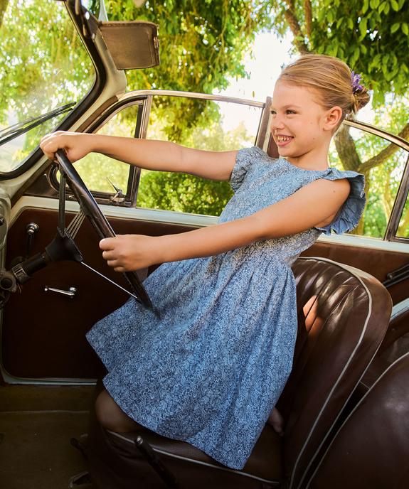 Robe de cérémonie fleurie avec jupon en tulle fille vue1 - GEMO (ENFANT) - GEMO