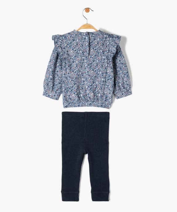Ensemble bébé fille 2 pièces : blouse fleurie + legging côtelé - LuluCastagnette vue3 - LULUCASTAGNETTE - GEMO