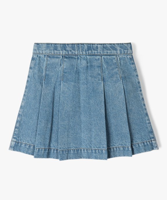 Jupe en jean plissée fille vue4 - GEMO 4G FILLE - GEMO