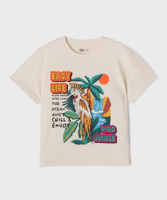 Tee-shirt manches courtes à motif exotique garçon vue2 - GEMO 4G GARCON - GEMO