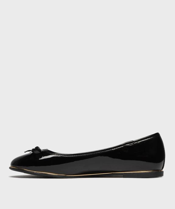 Ballerines femme vernies à liseré doré et noeud fantaisie vue10 - GEMO(URBAIN) - GEMO