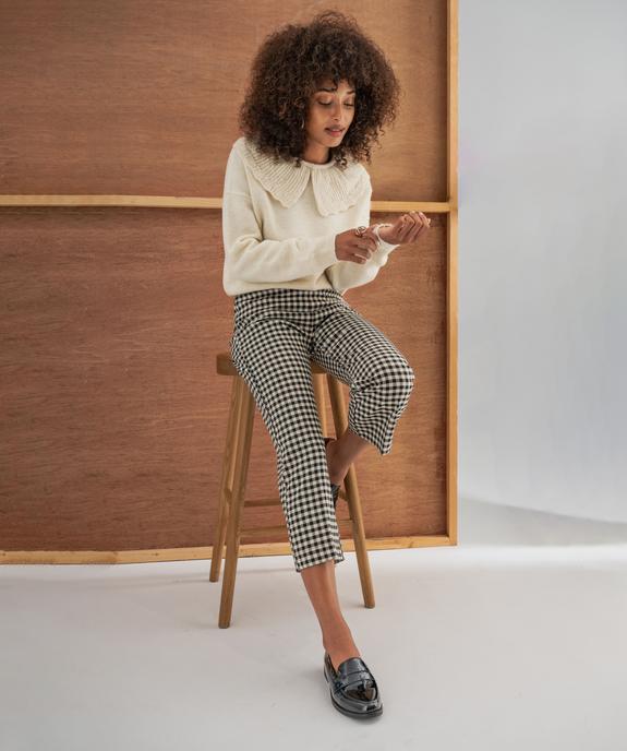 Pull à grand col fantaisie ajouré femme vue6 - GEMO(FEMME PAP) - GEMO