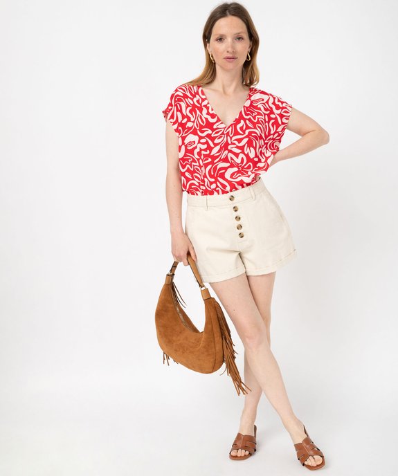 Blouse sans manches fluide en viscose imprimée femme vue5 - GEMO(FEMME PAP) - GEMO