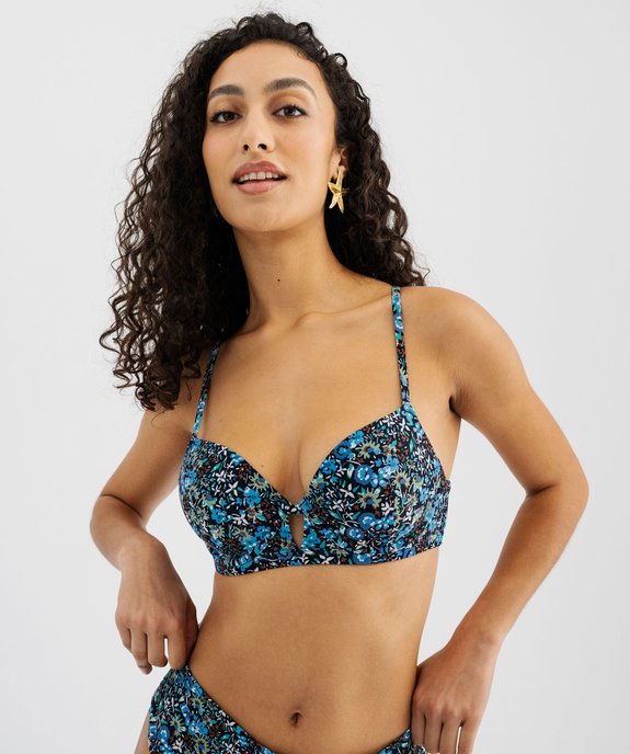 Haut de maillot de bain imprimé forme corbeille femme vue1 - GEMO (PLAGE) - GEMO