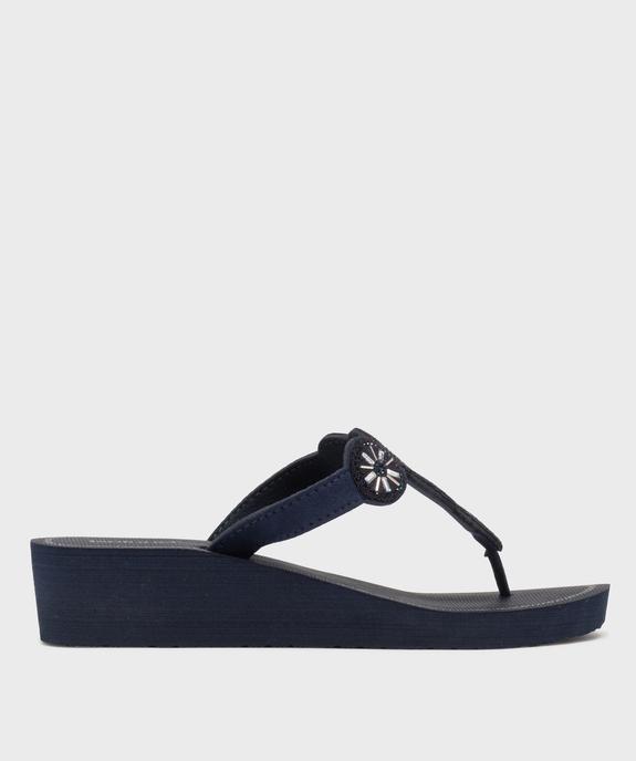 Tongs de plage à talon compensé femme - Isotoner vue1 - ISOTONER - GEMO