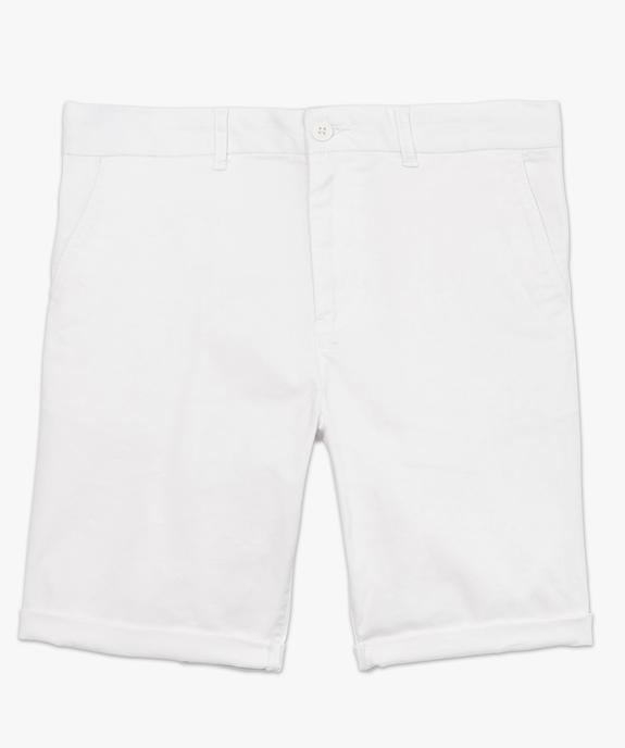 Bermuda homme en toile extensible 5 poches coupe chino vue4 - GEMO (HOMME) - GEMO