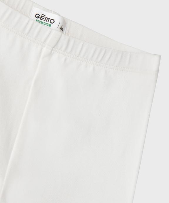 Legging court en coton stretch fille vue2 - GEMO 4G FILLE - GEMO