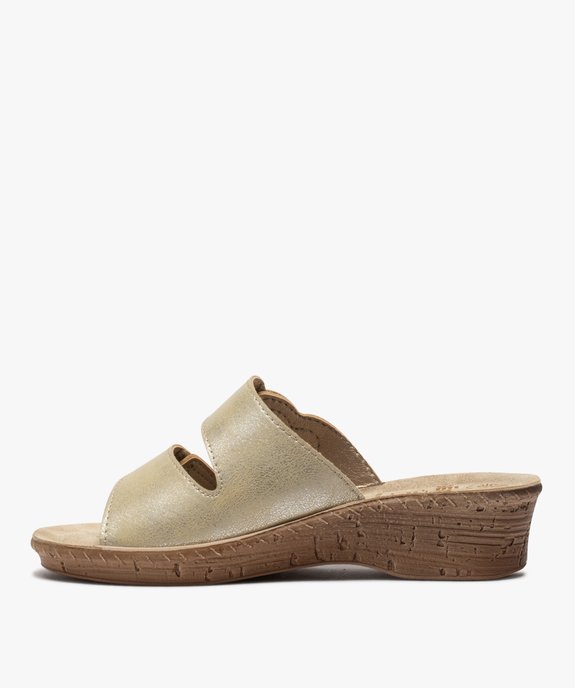 Mules femme confort à bout ouvert et brides scratch vue3 - GEMO (CONFORT) - GEMO