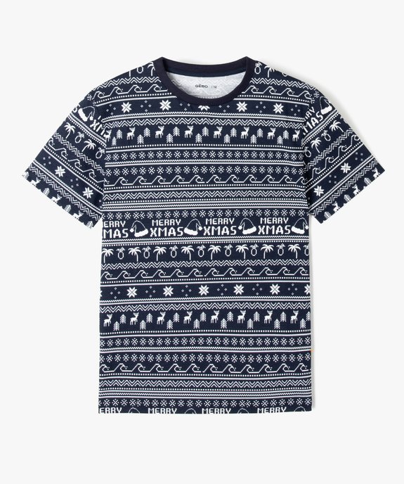Tee-shirt garçon à manches courtes spécial Noël vue1 - GEMO (JUNIOR) - GEMO