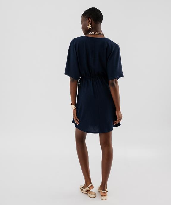Robe courte coupe ample avec liens sur les côtés femme vue3 - GEMO(FEMME PAP) - GEMO