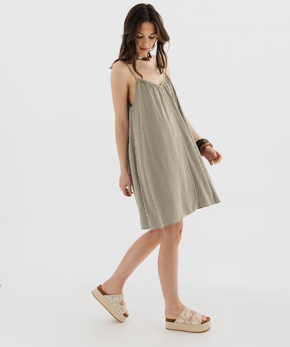 Robe ample rayée à fines bretelles femme vue4 - GEMO 4G FEMME - GEMO