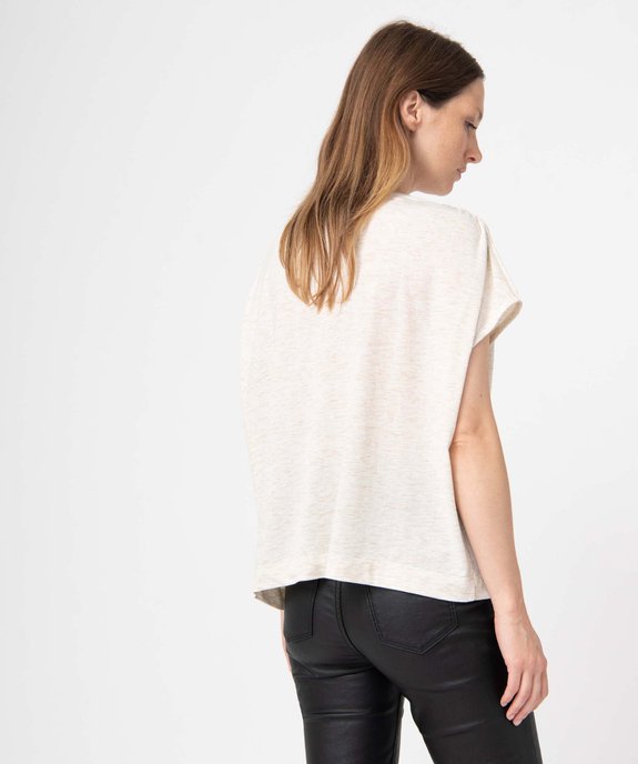 Tee-shirt femme coupe oversize en maille pailletée vue3 - GEMO(FEMME PAP) - GEMO