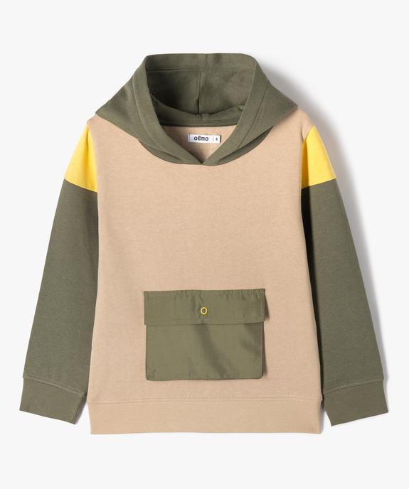 Sweat à capuche avec poche à rabat sur l’avant garçon vue2 - GEMO (ENFANT) - GEMO