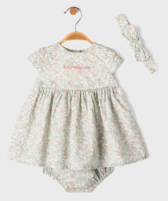Ensemble 2 pièces robe + bloomer + bandeau bébé fille - LuluCastagnette vue1 - LULUCASTAGNETTE - GEMO
