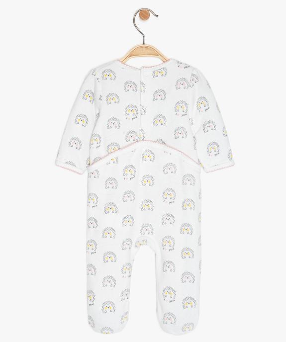 Pyjama bébé en velours imprimé hérisson vue2 - GEMO(BB COUCHE) - GEMO