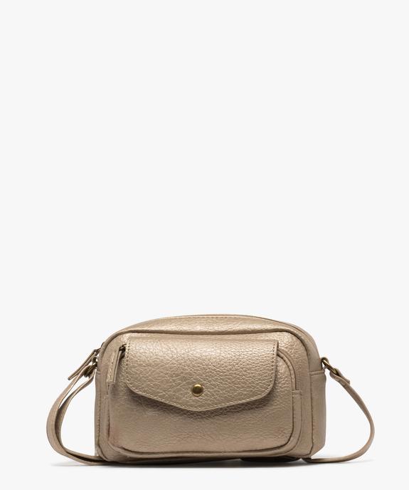 Sac besace en matière métallisée grainée femme vue1 - GEMO (ACCESS) - GEMO