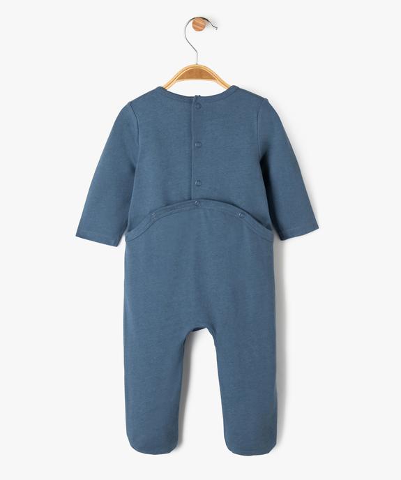 Pyjama dors-bien en coton fermeture pont-dos bébé vue3 - GEMO(BB COUCHE) - GEMO