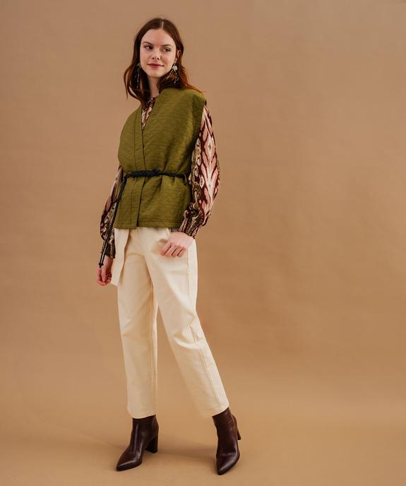 Pantalon mom à taille paper bag élastiquée femme vue5 - GEMO(FEMME PAP) - GEMO