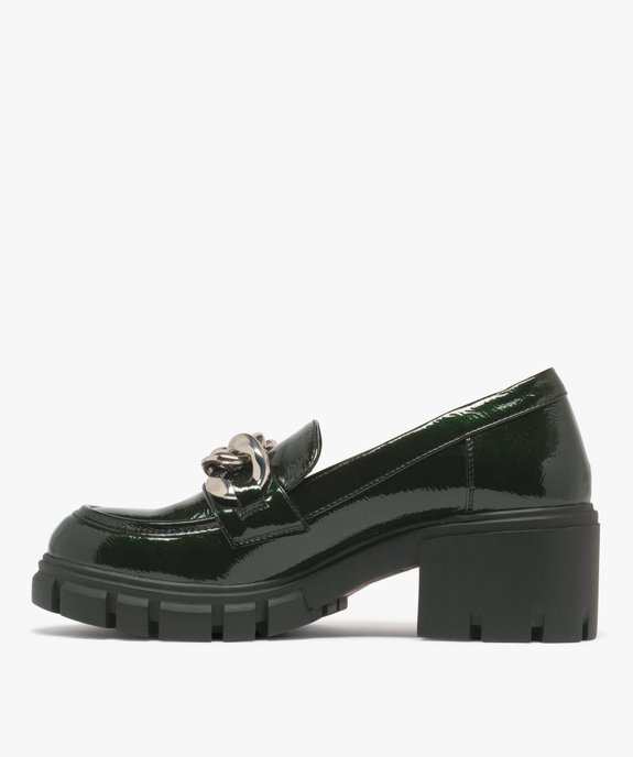 Mocassins chunky vernis à talon et semelle crantée femme vue9 - 5 MILES - GEMO