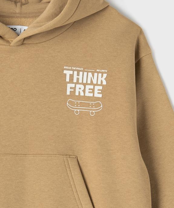 Sweat à capuche et message garçon vue2 - GEMO 4G GARCON - GEMO