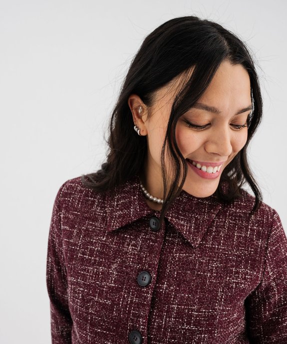Veste courte aspect tweed femme vue5 - GEMO(FEMME PAP) - GEMO