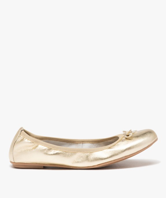 Ballerines femme en cuir métallisé avec noeud fantaisie - Taneo vue1 - TANEO - GEMO