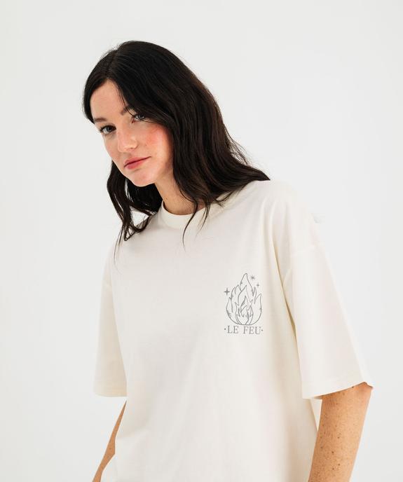 Haut de pyjama avec motif poitrine et dos mixte vue3 - GEMO 4G FEMME - GEMO