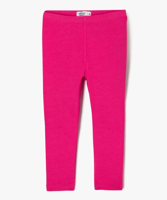Legging 7/8ème uni à taille élastiquée fille vue1 - GEMO (ENFANT) - GEMO