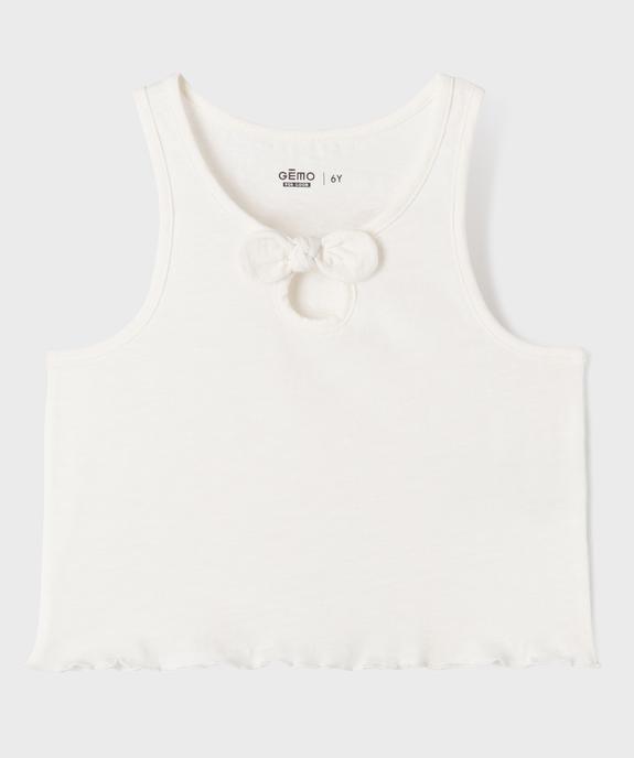 Débardeur en jersey de coton flammé finition roulottée fille vue1 - GEMO 4G FILLE - GEMO