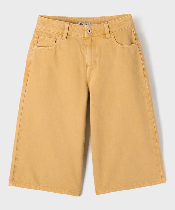 Bermuda extra large en toile denim colorée fille vue1 - GEMO (JUNIOR) - GEMO