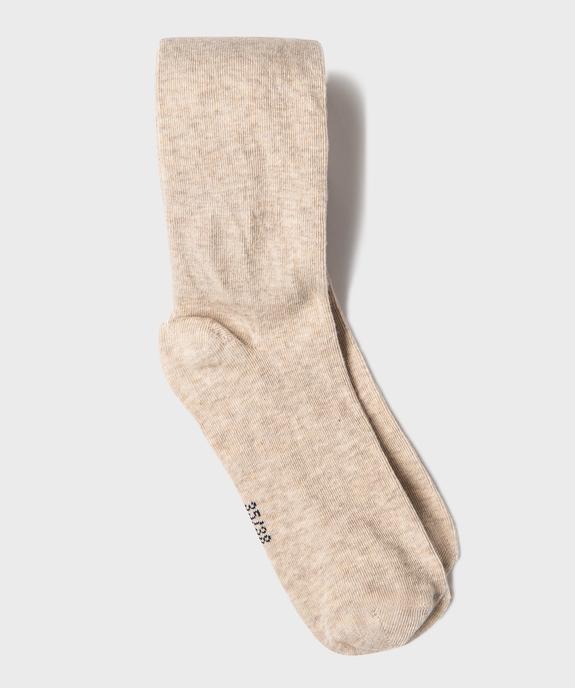 Collants chauds uni en coton fille vue2 - GEMO 4G FILLE - GEMO