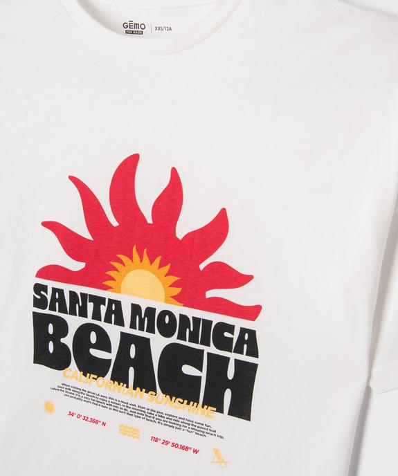 Tee-shirt manches courtes coupe oversize avec inscription garçon vue2 - GEMO 4G GARCON - GEMO