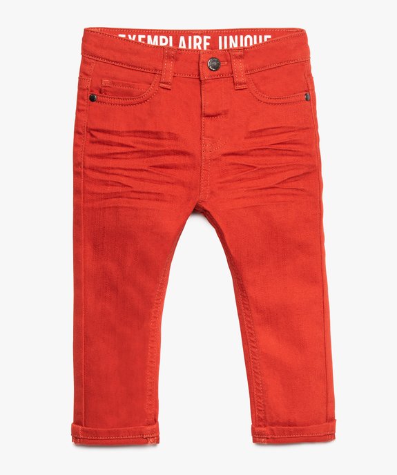 Pantalon bébé garçon coupe slim en toile unie vue1 - GEMO(BEBE DEBT) - GEMO