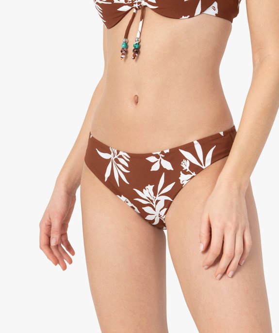 Bas de maillot de bain femme à motifs fleuris forme culotte vue1 - GEMO (PLAGE) - GEMO