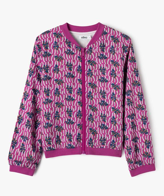 Veste zippée en viscose imprimée fille vue2 - GEMO 4G FILLE - GEMO